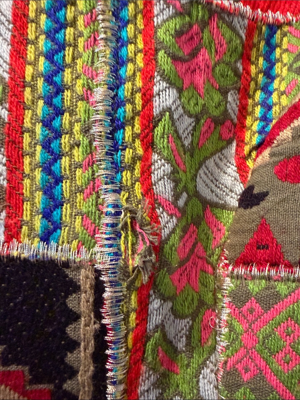 Zara Red Multicolor Patchwork Zip Jacket - Picture 11 of 11